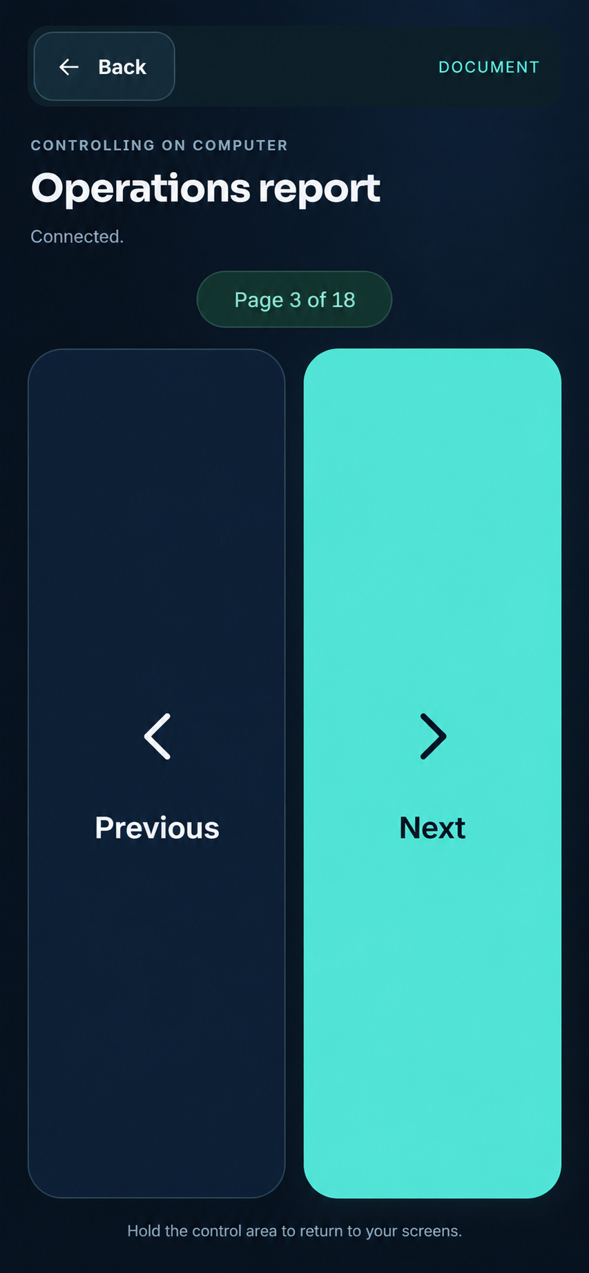Navigation PDF dans le contrôle mobile